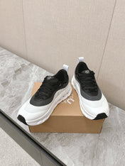 RUN SNEAKER IN WHITE MIX BLACK SUEDE AND MESH FABRIC