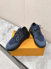 SNEAKERS IN MIDNIGHT BLUE DAMIER ELASTIC FABRIC