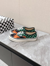 VALENTINO 25S GARAVANI X VANS SNEAKERS IN GREEN MIX BLACK CANVAS