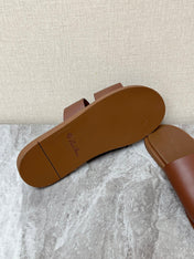 LP 26S CLASSIC H-CUT SLIDES IN BROWN CALFSKIN