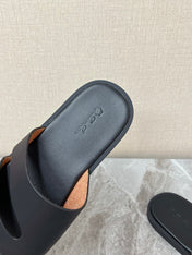 LP 26S CUTOUT SLIDES IN BLACK CALFSKIN