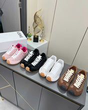 LOEWE 26S RUNNER 2.0 SNEAKERS IN WHITE SUEDE AND ANAGRAM JACQUARD