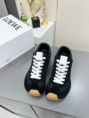 LOEWE 26S RUNNER 2.0 SNEAKERS IN BLACK SUEDE AND ANAGRAM JACQUARD