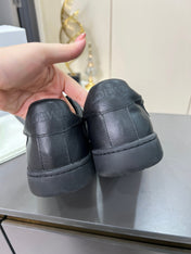 LOEWE 26S LOW TOP SNEAKERS IN BLACK CALFSKIN WITH CHARM LACES