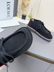 LOEWE 26S ANKLE BOOTS IN BLACK SUEDE