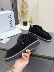 LOEWE 26S ANKLE BOOTS IN BLACK SUEDE