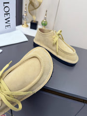 LOEWE 26S ANKLE BOOTS IN BEIGE SUEDE