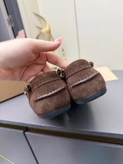MIUMIU 26S TASSEL LOAFERS IN DARK BROWN SUEDE BEADED TRIM