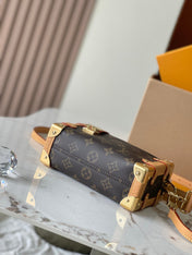 SIDE TRUNK MINI 18 IN BROWN MONOGRAM CANVAS GOLD HARDWARE