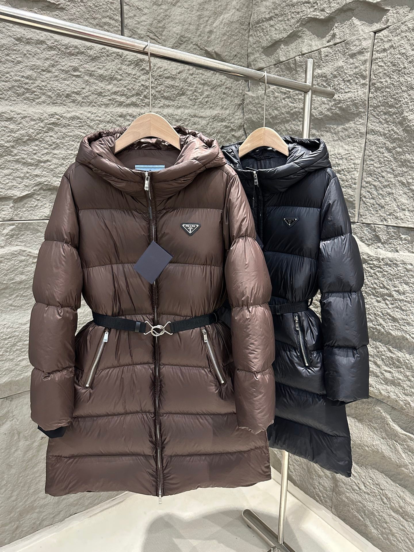 PRADA 25S LONG DOWN COAT WITH HOOD 226