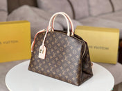 GRAND PALAIS TOTE BAG 34 IN BROWN MONOGRAM COATED CANVAS