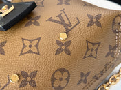 LV 25S ATLANTIS BB 17 IN CARAMEL BEIGE MONOGRAM COATED CANVAS LEATHER TRIM BLACK