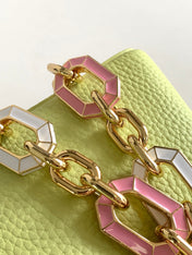 CAPUCINES MINI 21 IN PEAR GREEN TAURILLON GOLD HARDWARE