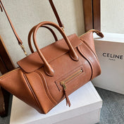 CELINE 25S NEW LUGGAGE 36MM IN CARAMEL BROWN CALFSKIN GOLD HARDWARE