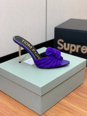HIGH HEEL MULE 10 CM IN INDIGO PURPLE SUEDE