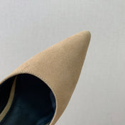 BALMAIN 26S SLINGBACK 95 MM IN LIGHT BROWN SUEDE
