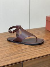 FLIP FLOPS SANDAL IN BROWN CALFSKIN