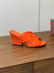 HIGH HEELS 85 MM IN ORANGE SUEDE