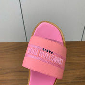 DIOR 25S DWAY SLIDE IN PINK CALFSKIN