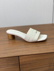 DIOR 25S HIGH-HEEL SANDALS 40 MM IN CREAM WHITE CALFSKIN