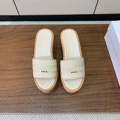 DIOR 25S DWAY WEDGE SLIDE 90 MM IN CREAM WHITE CALFSKIN