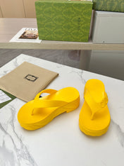 THONG PLATFORM IN BRIGHT YELLOW IMPORTED TPU