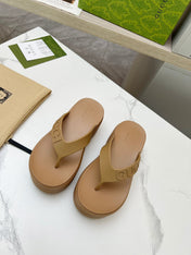 THONG PLATFORM 5 CM IN CIDER BROWN IMPORTED TPU