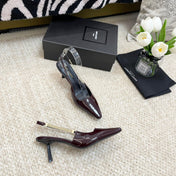 SL BLAKE SLINGBACK PUMPS MULBERRY CALFSKIN