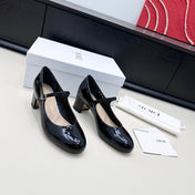 DIOR 26S MARY JANE PUMPS 45MM IN BLACK PATENT CALFSKIN GOLD HARDWARE