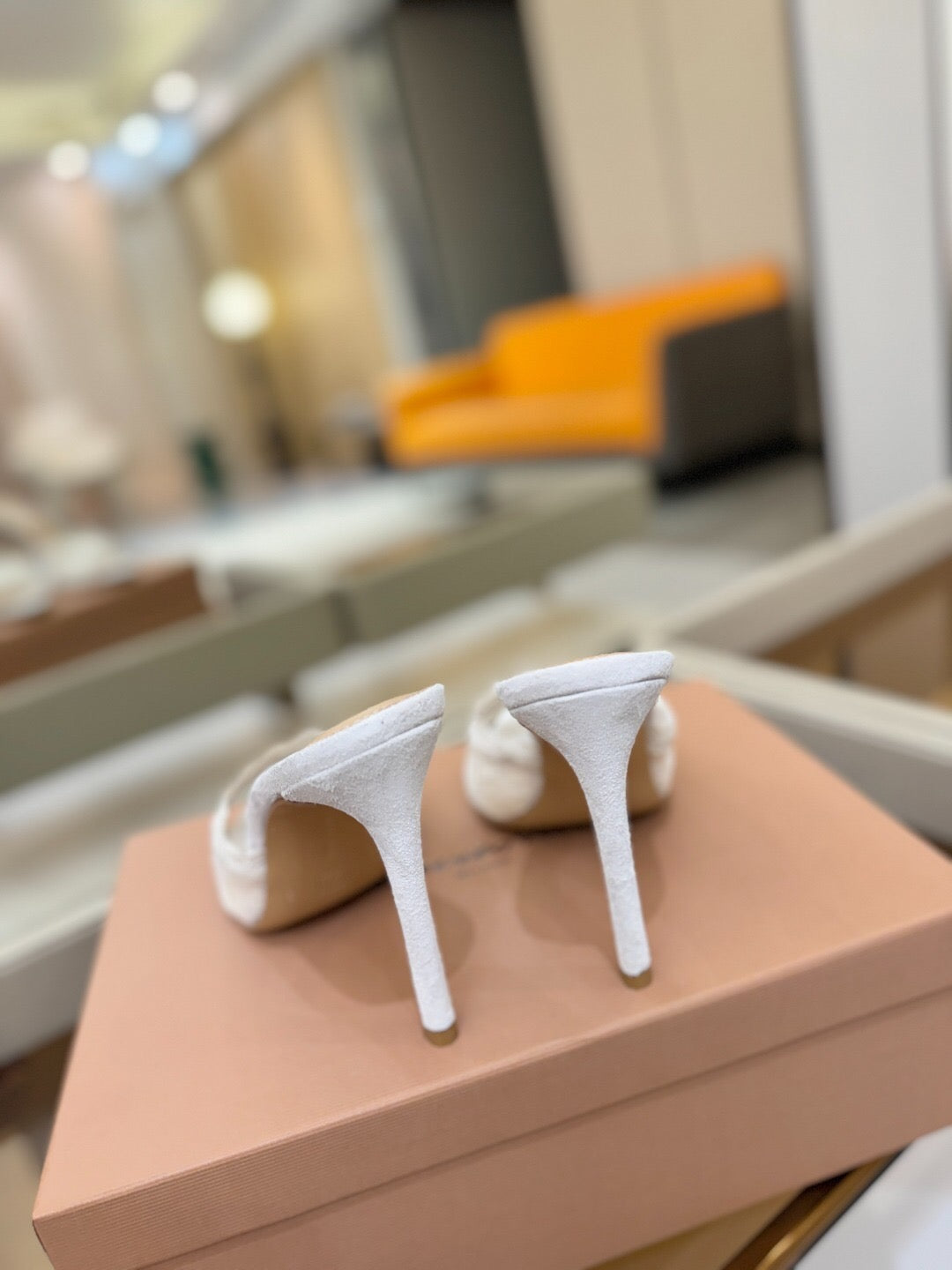 GIANVITO ROSSI 26S HEELED SANDALS 105 MM IN WHITE SUEDE AND LACE