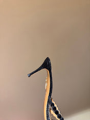 AQUAZZURA 26S HIGH-HEEL SANDALS 70 MM IN BLACK SUEDE