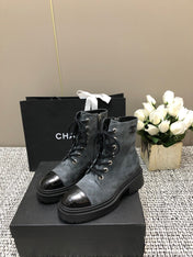 SHORT BOOTS SLATE GREY SUEDE LAMBSKIN