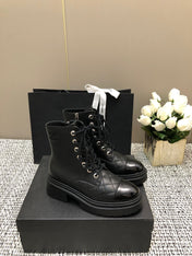 SHORT BOOTS BLACK LAMBSKIN