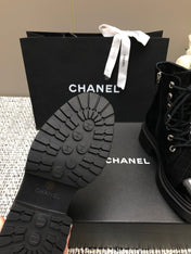 SHORT BOOTS BLACK SUEDE LAMBSKIN