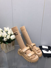 DAD SANDAL YELLOW CREAM LAMBSKIN