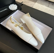 Double Strap Chunky Heel Mary Jane Shoes White