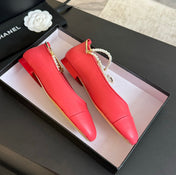 Double Strap Chunky Heel Mary Jane Shoes Red Pink