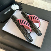Double C Hottest Knit Flip-Flops Black Pink