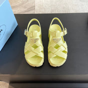 PRA CRISSCROSS RUBBER SANDALS LIME CALFSKIN
