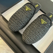 PRA CROCHET MULES BLACK LAMBSKIN