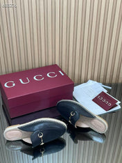 GUCCI 26S LOAFER MULES IN BLACK CALFSKIN