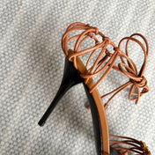 BABYLONE SANDALS 90 IN BLACK TAN LAMBSKIN