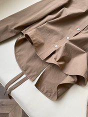 Loewe Hollow Embroidered Shirt Brown Polyester Fiber
