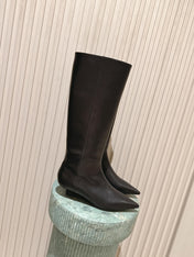 CELINE 26S HIGH-TOP BOOTS 55 MM IN BLACK CALFSKIN