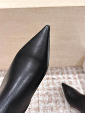 CELINE 26S HIGH-TOP BOOTS 55 MM IN BLACK CALFSKIN