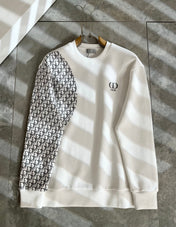 DIOR OBLIQUE CREWNECK SWEATSHIRTS IN WHITE AND BLACK