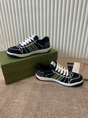 GG SCREENER SNEAKER WITH WEB BLACK CALFSKIN