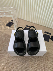ROMAN SANDAL IN BLACK CALFSKIN