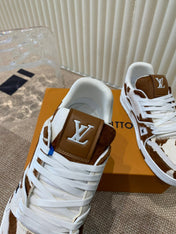 LV TRAINER SNEAKER PONY BROWN MIX WHITE