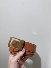 YSL 25S BELT 30 MM IN BROWN CALFSKIN 520627
